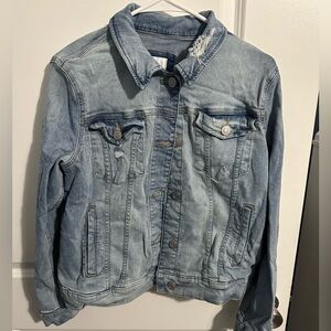 Lauren Conrad distressed light wash Jean jacket